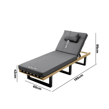 Livsip 2X Sun Lounger Day Bed Outdoor Setting Patio Furniture-Sun Lounge-PEROZ Accessories