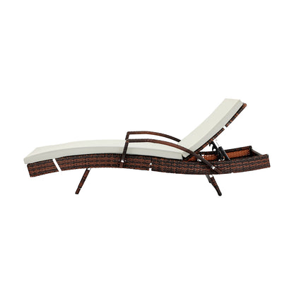 Livsip Outdoor Furniture Sun Lounge Rattan Wicker Lounger Sofa Patio Day Bed 2X-Sun Lounges-PEROZ Accessories