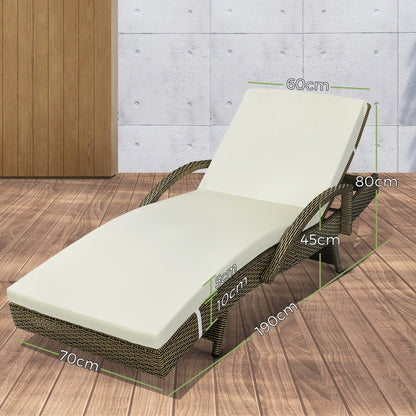 Livsip Sun Lounger Wicker Lounge Day Bed Sofa Outdoor Patio Set Pool Furniture-Sun Lounges-PEROZ Accessories