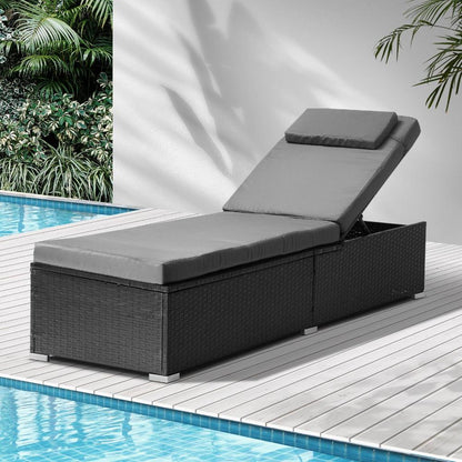 Livsip Sun Lounge Wicker Lounger Patio Furniture Outdoor Setting Day Bed-Sun Lounge-PEROZ Accessories