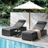 Livsip 2X Sun Lounge Wicker Lounger Table Setting Outdoor Furniture Day Bed-Sun Lounges-PEROZ Accessories