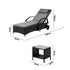 Livsip 2x Wheeled Sun Lounger Day Bed & Table Outdoor Setting Patio Furniture-Sun Lounges-PEROZ Accessories