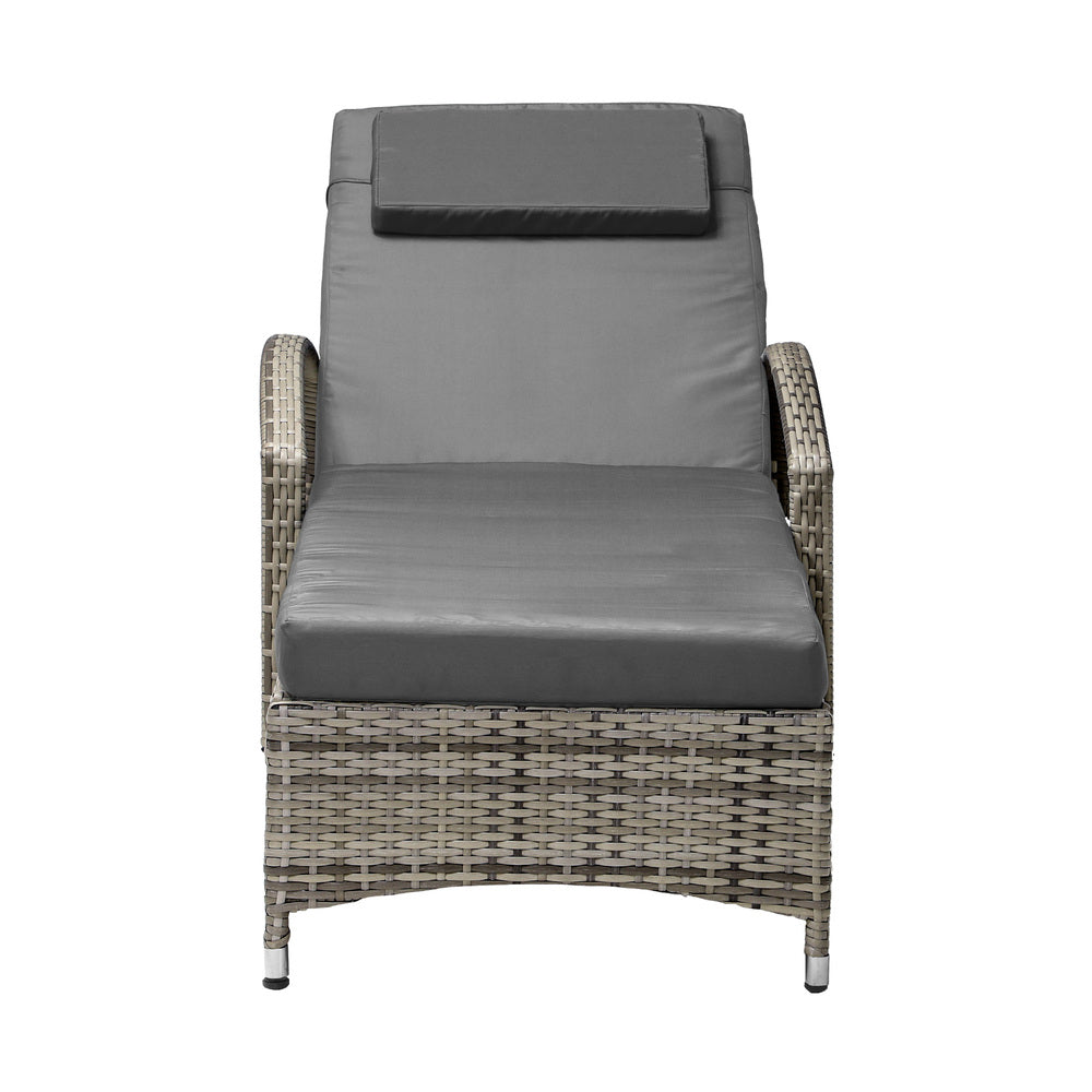 Livsip Wheeled Sun Lounger Day Bed Outdoor Setting Patio Furniture-Sun Lounges-PEROZ Accessories