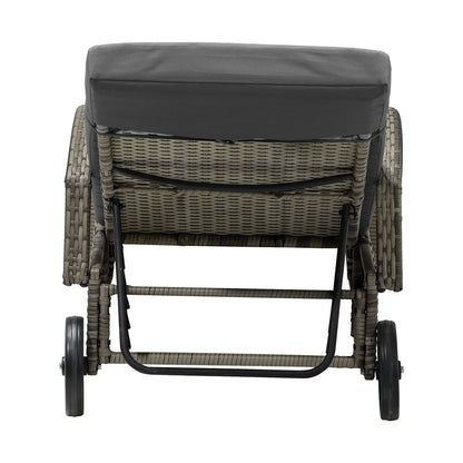 Livsip Wheeled Sun Lounger Day Bed Outdoor Setting Patio Furniture-Sun Lounges-PEROZ Accessories