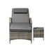 Livsip Sun Lounger Wheeled Day Bed with Table Patio Outdoor Setting Furniture-Sun Lounges-PEROZ Accessories