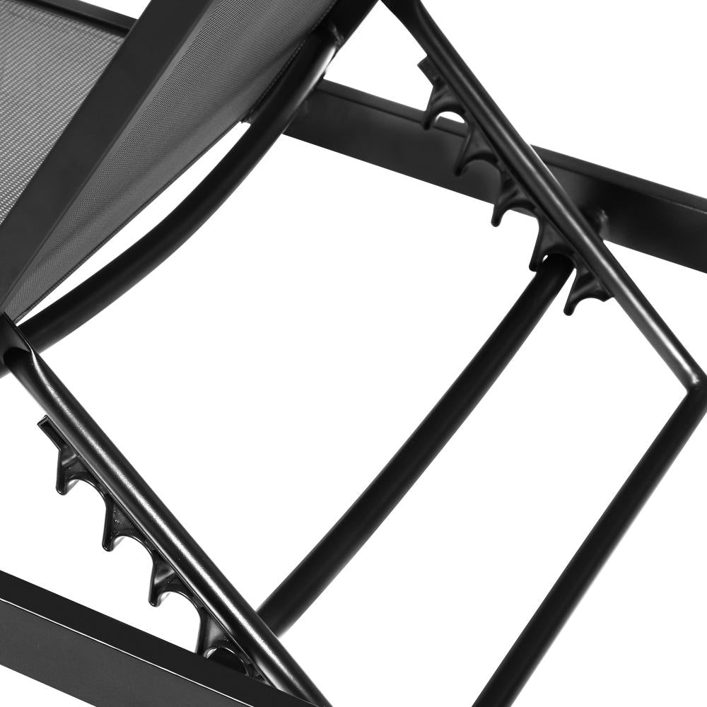 Livsip Sun Lounge with Aluminium Frame and Wheels Removable Day Bed Outdoor Furniture Garden Patio Lounge-Sun Lounge-PEROZ Accessories