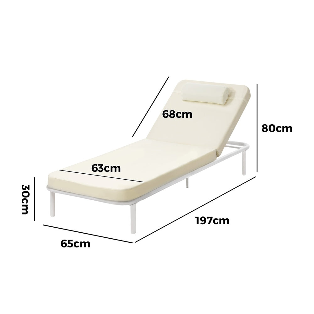 Livsip Sun Lounge Outdoor Patio Furniture Setting Beige-Sun Lounge-PEROZ Accessories