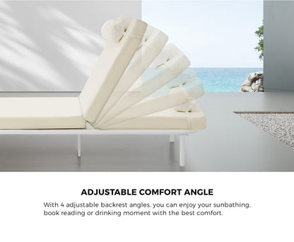 Livsip Sun Lounge Outdoor Patio Furniture Setting Beige-Sun Lounge-PEROZ Accessories