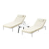 Livsip 3PCS Sun Lounge Outdoor Lounger Set Table Chairs Beige-Sun Lounge-PEROZ Accessories