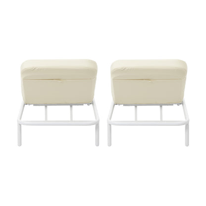 Livsip 2PCS Sun Lounge Outdoor Patio Furniture Setting Beige-Sun Lounge-PEROZ Accessories
