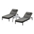 Livsip 3PCS Sun Lounge Outdoor Lounger Set Table Chairs Grey-Sun Lounge-PEROZ Accessories