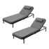 Livsip 2PCS Sun Lounge Outdoor Patio Furniture Setting Grey-Sun Lounge-PEROZ Accessories