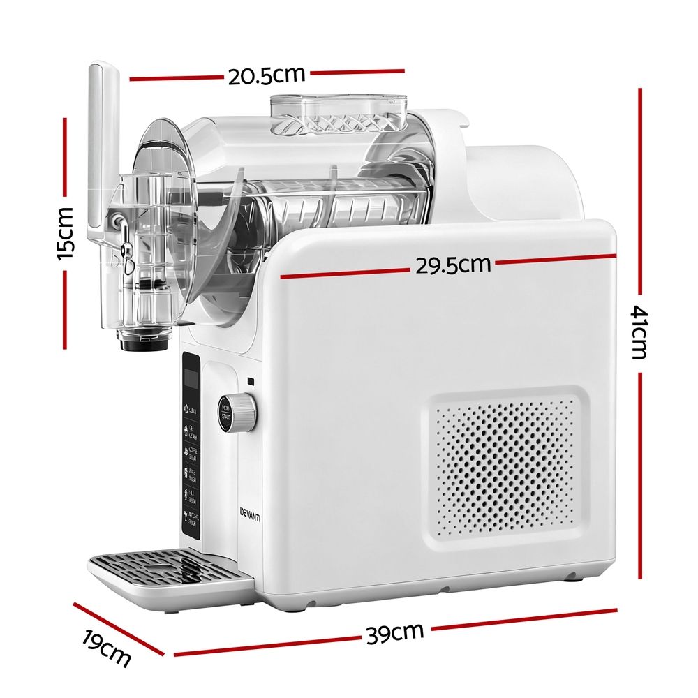 Devanti 5in1 Slushie Machine Ice Cream Maker 2L White-Appliances > Kitchen Appliances > Ice Makers-PEROZ Accessories