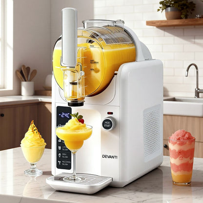 Devanti 5in1 Slushie Machine Ice Cream Maker 2L White-Appliances > Kitchen Appliances > Ice Makers-PEROZ Accessories