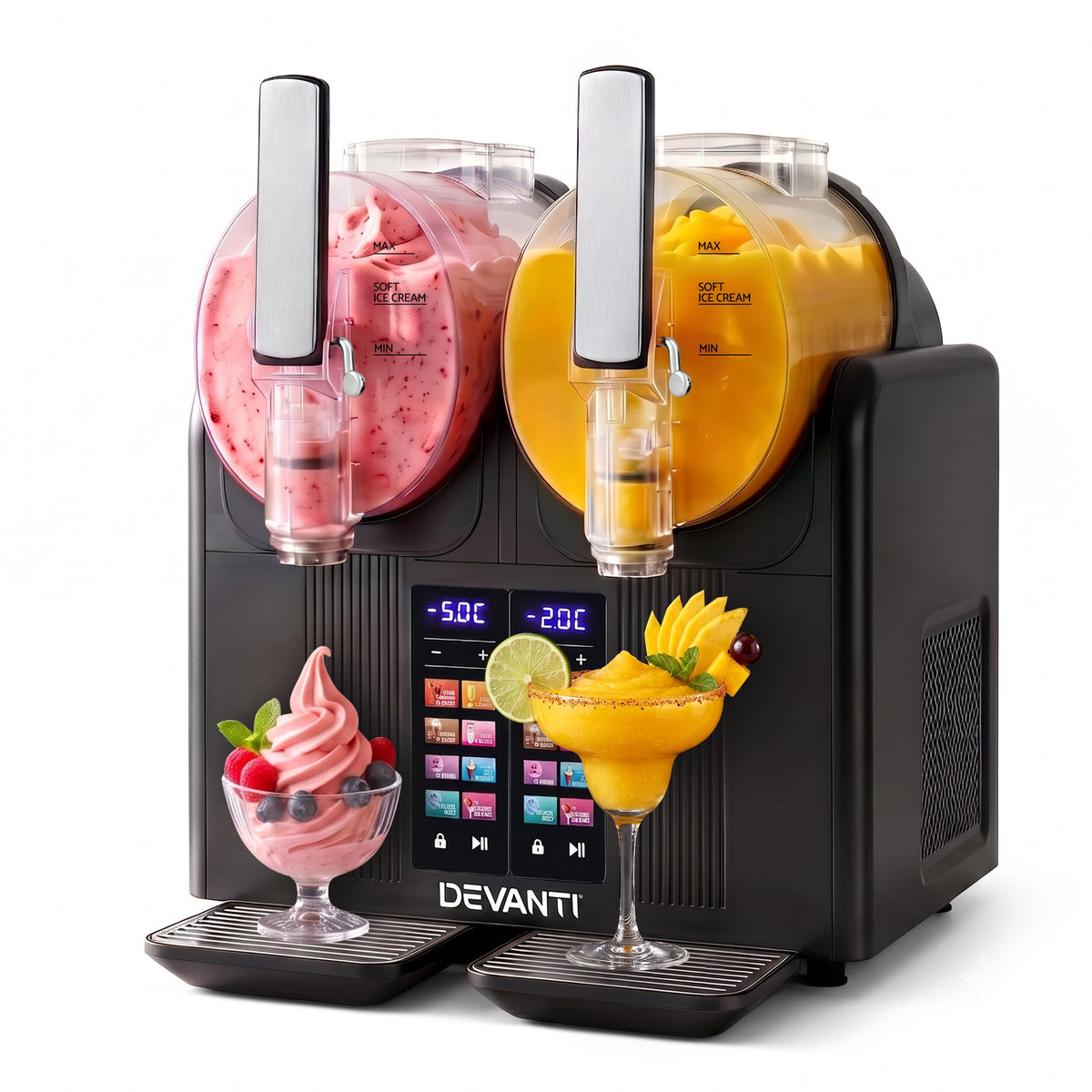 Devanti Slushie Machine 4L Dual Tanks Frozen Drink Ice Cream Maker-Home &amp; Garden > Pool &amp; Accessories > Pool Covers &amp; Accessories-PEROZ Accessories