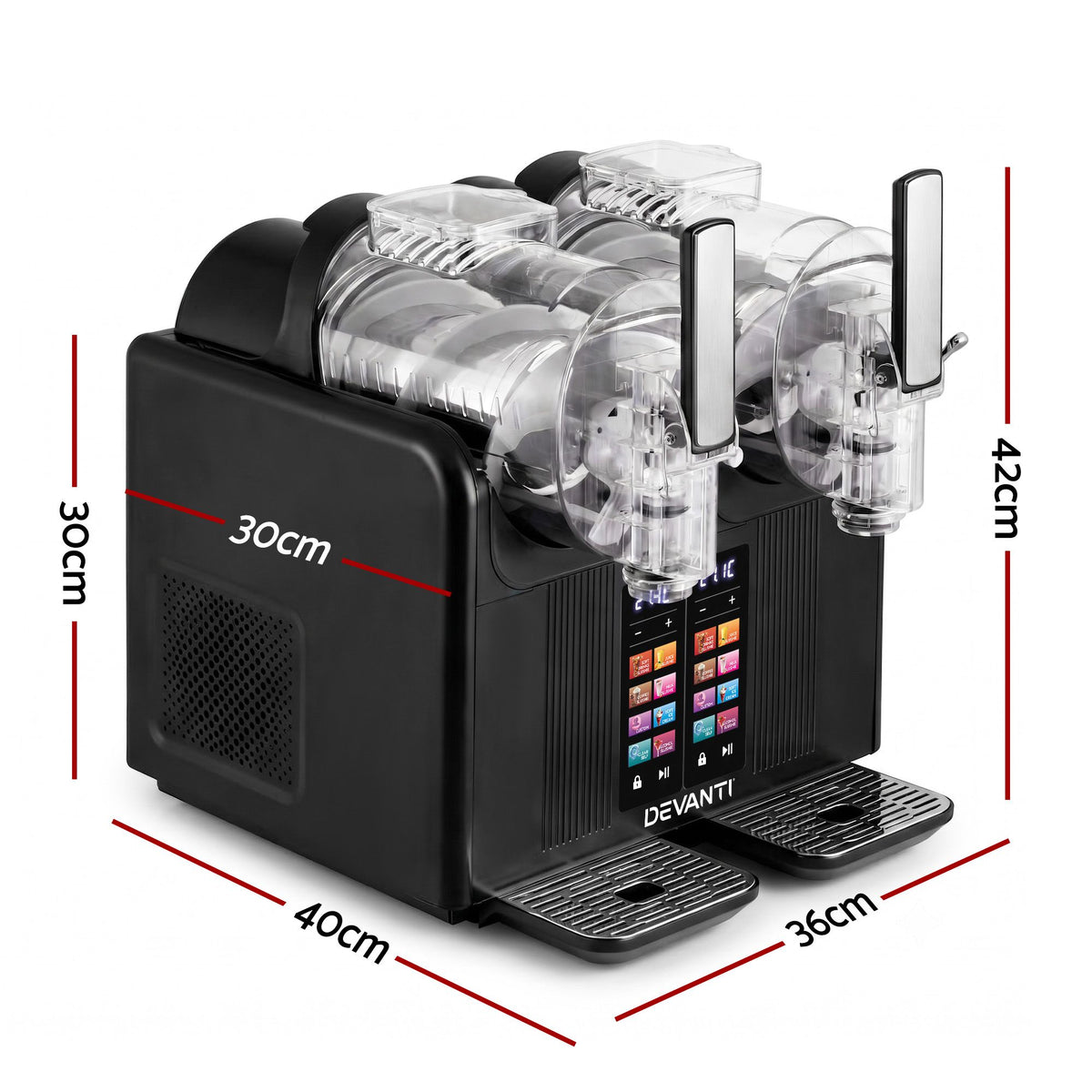 Devanti Slushie Machine 4L Dual Tanks Frozen Drink Ice Cream Maker-Home &amp; Garden > Pool &amp; Accessories > Pool Covers &amp; Accessories-PEROZ Accessories