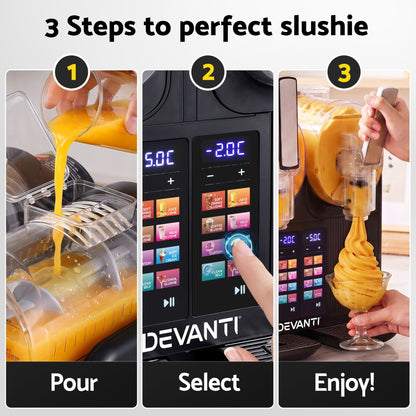 Devanti Slushie Machine 4L Dual Tanks Frozen Drink Ice Cream Maker-Home &amp; Garden > Pool &amp; Accessories > Pool Covers &amp; Accessories-PEROZ Accessories