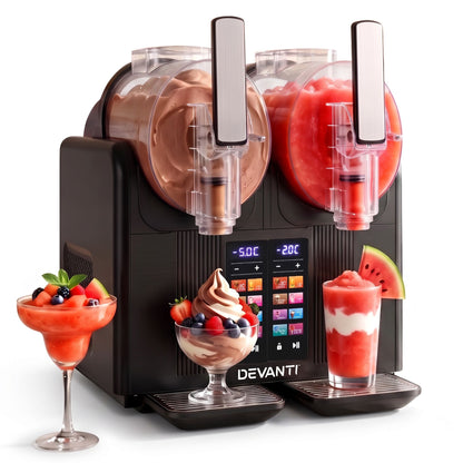 Devanti Slushie Machine 4L Dual Tanks Frozen Drink Ice Cream Maker-Home &amp; Garden > Pool &amp; Accessories > Pool Covers &amp; Accessories-PEROZ Accessories