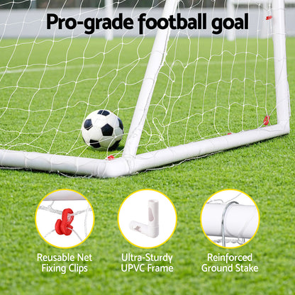 Everfit 8FT Soccer Football Goal Net UPVC Frame with PE Mesh Weatherproof Portable Goals for Backyard Training Competitive Play-Sports &amp; Fitness &gt; Ball Sports &gt; Soccer &amp; Soccer Accessories-PEROZ Accessories