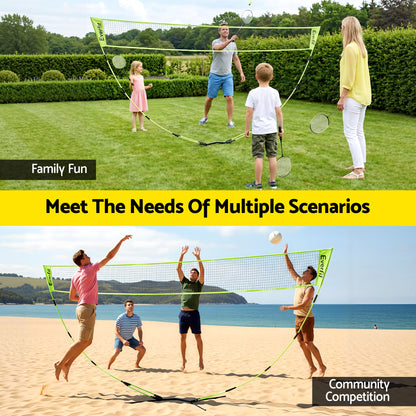 Everfit 3M Badminton Tennis Net Portable Volleyball Kit Yellow-Sports &amp; Fitness > Ball Sports > Netball &amp; Netball Accessories-PEROZ Accessories