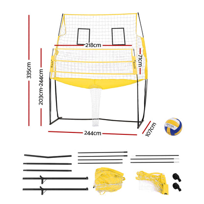 Everfit 8ft Volleyball Net Free-standing Adjustable Height Portable with Ball and Bag-Sports &amp; Fitness > Ball Sports > Soccer &amp; Soccer Accessories-PEROZ Accessories