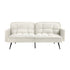 Oikiture 3-Seater Sofa Bed Convertible Boucle Sherpa Lounge Couch White-Sofa Beds-PEROZ Accessories