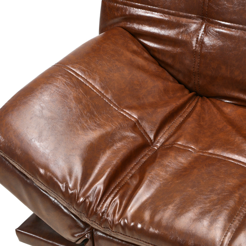 Oikiture Sofa Bed Convertible Leather 3-Seater Brown-Sofa Bed-PEROZ Accessories