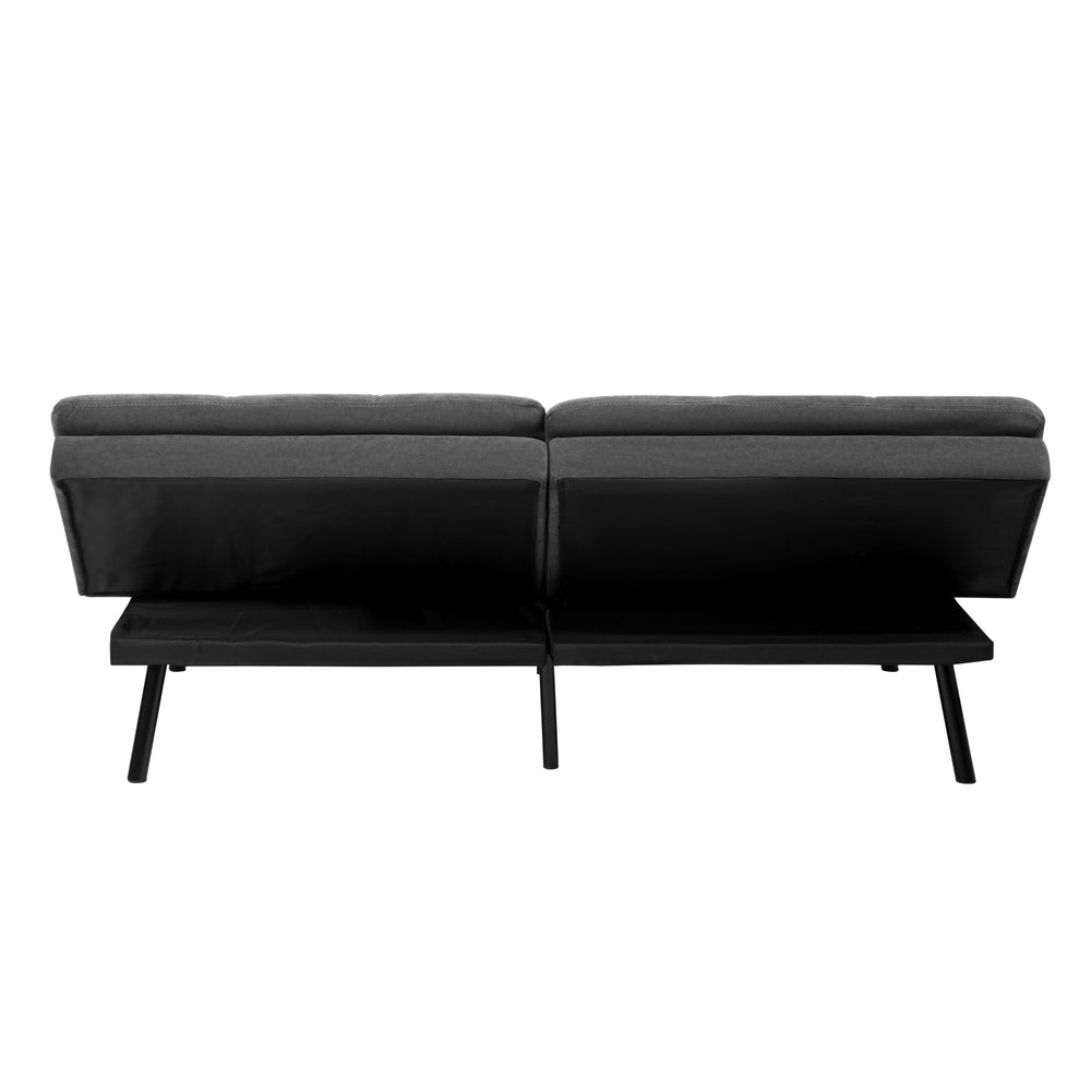 Oikiture Sofa Bed Futon Lounge Couch Convertible Polyester 3-Seater Grey-Sofa Bed-PEROZ Accessories
