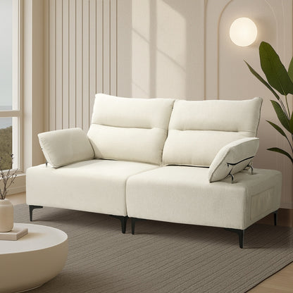 Oikiture 2 Seater Love Seat Couch Sofa Lounge Side Pocket Armrest-Sofa-PEROZ Accessories