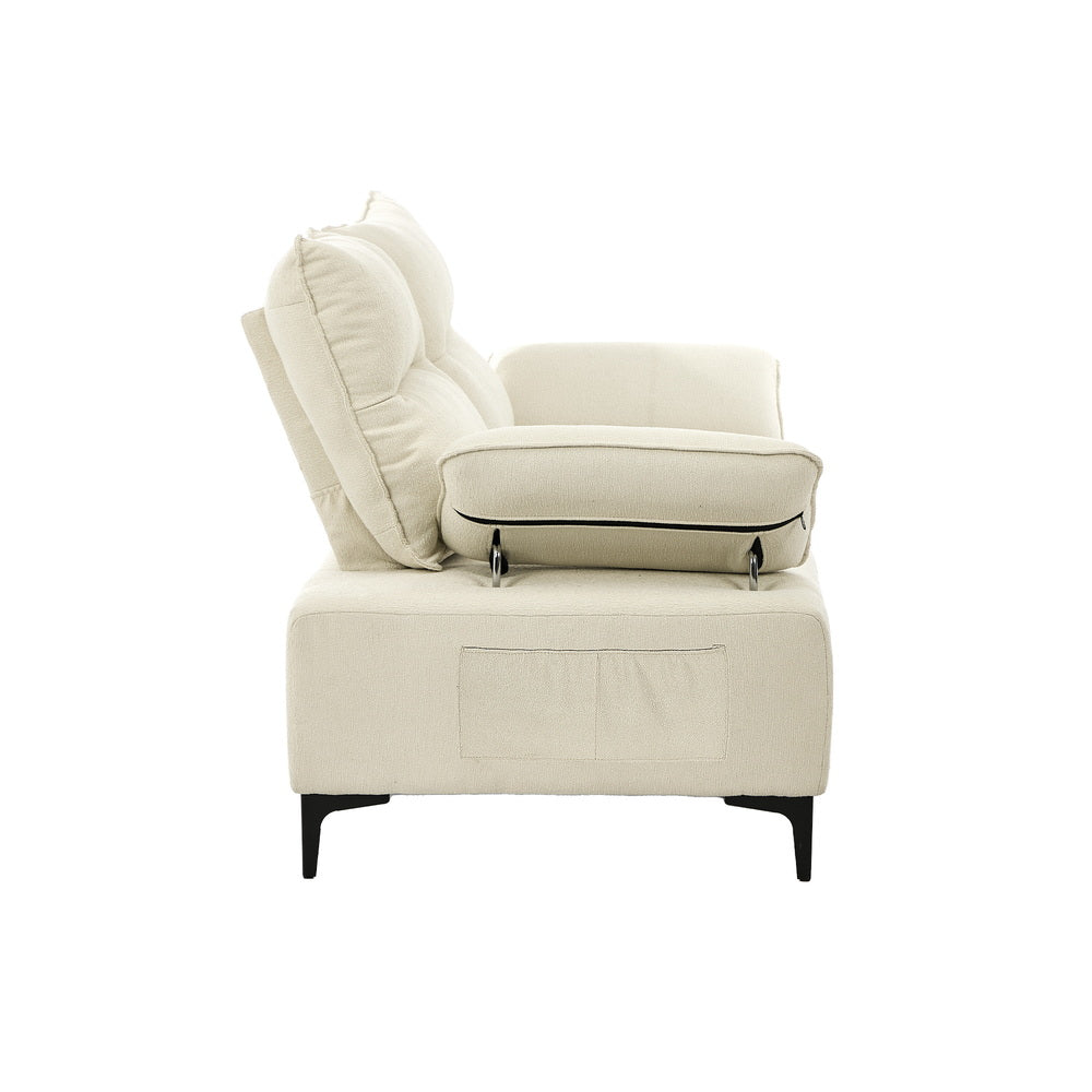 Oikiture 2 Seater Love Seat Couch Sofa Lounge Side Pocket Armrest-Sofa-PEROZ Accessories