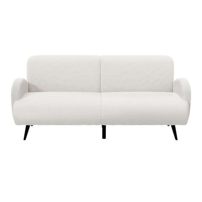 Oikiture Sherpa Sofa Luxury 3 Seater Fleece White-Sofa-PEROZ Accessories
