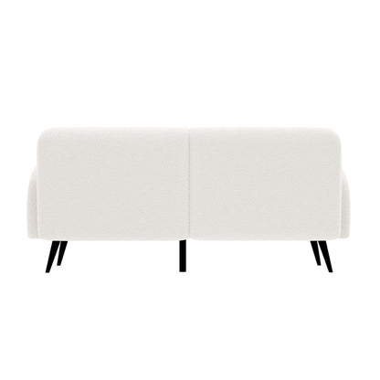 Oikiture Sherpa Sofa Luxury 3 Seater Fleece White-Sofa-PEROZ Accessories