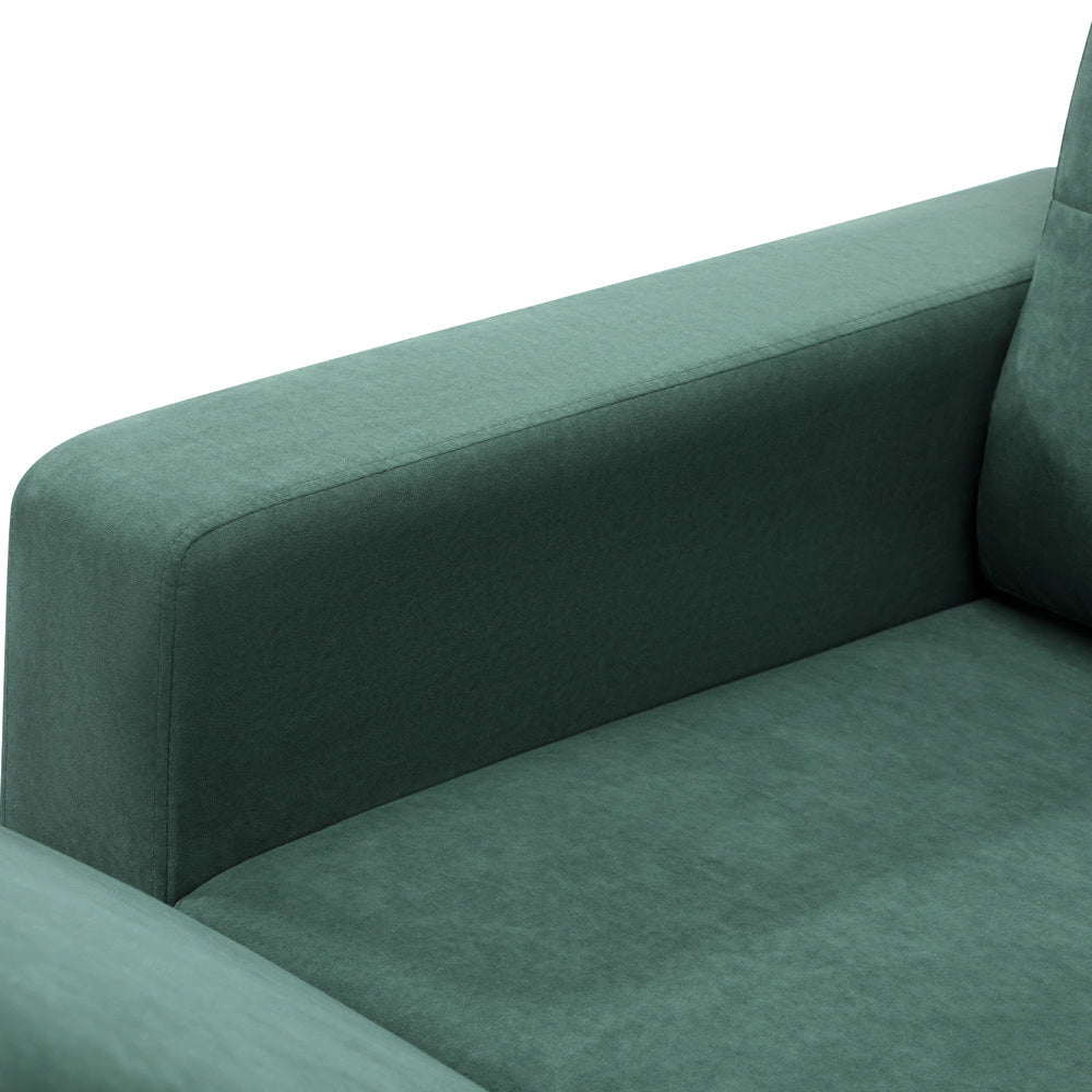 Oikiture 3 Seater Sofa Lounge Set Modular Couch Drawers &amp; Ottoman Velvet Green-Sofa-PEROZ Accessories