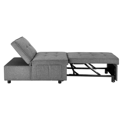 Oikiture 4 in 1 Convertible Sofa Bed Ottoman Couch Lounge Linen-Sofa Beds-PEROZ Accessories