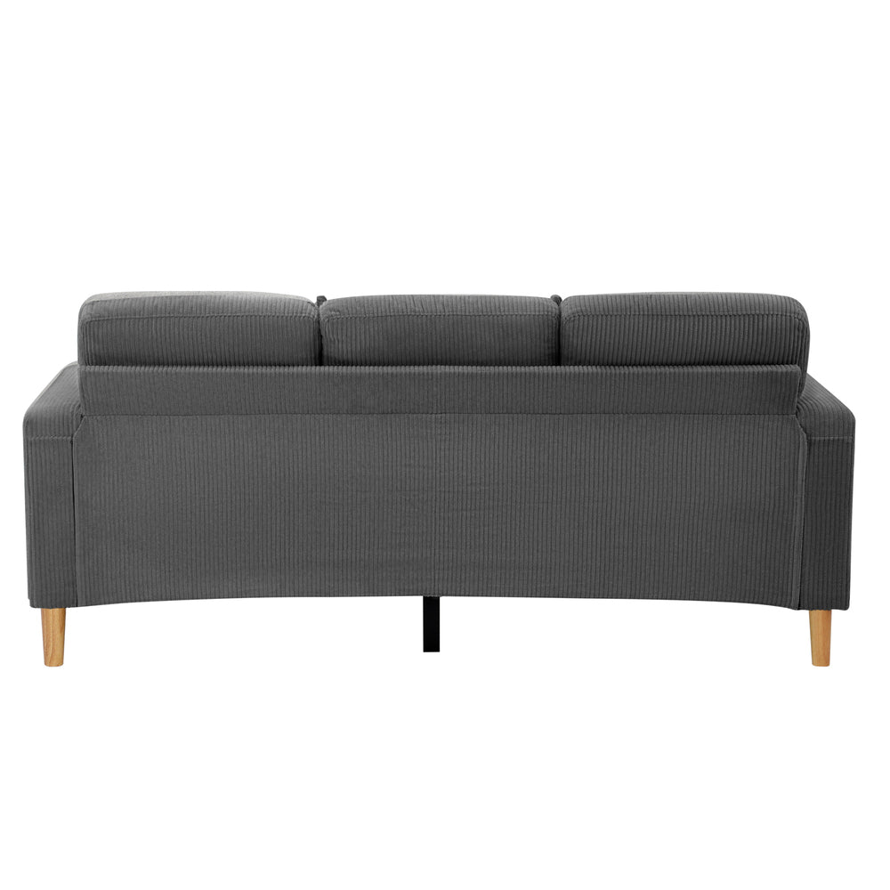 Oikiture 3 Seater Sofa with Ottoman Velvet Grey-Sofa-PEROZ Accessories