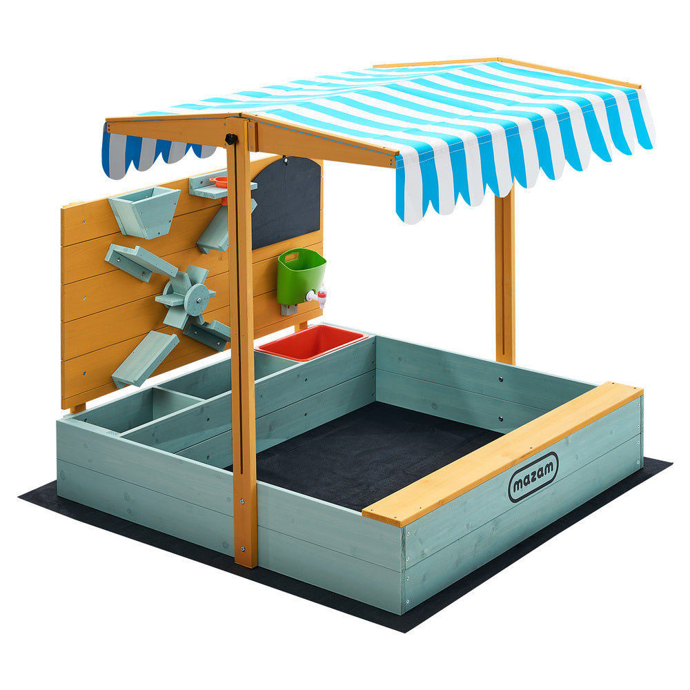 Mazam Kids Sandpit Outdoor Wooden Sandbox Beach Play Canopy-Sandpit-PEROZ Accessories