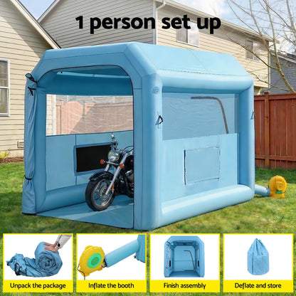 Giantz Inflatable Paint Booth 2.5X2.5X3M Inflatable Spray Booth with 550W Powerful Blower and Air Filter System, Round Roof with Light Hook, for Painting Bicycle, Motorcycle, Furniture Refinishing DIY-Auto Accessories > Auto Accessories Others > Automotive Repair &amp; Speciality Tools-PEROZ Accessories