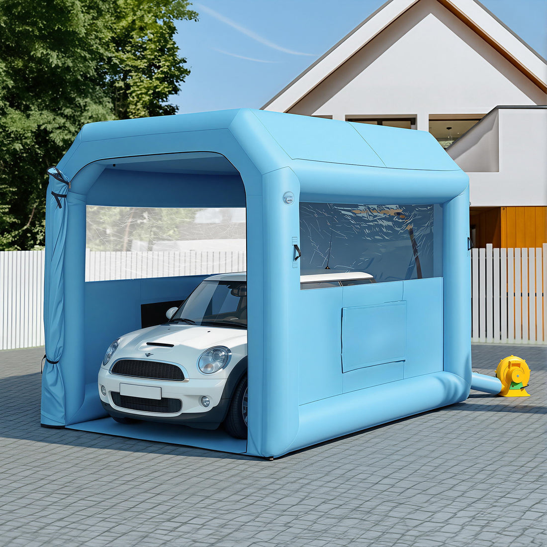Giantz Inflatable Paint Booth 2.5X2.5X3M Inflatable Spray Booth with 550W Powerful Blower and Air Filter System, Round Roof with Light Hook, for Painting Bicycle, Motorcycle, Furniture Refinishing DIY-Auto Accessories > Auto Accessories Others > Automotive Repair &amp; Speciality Tools-PEROZ Accessories