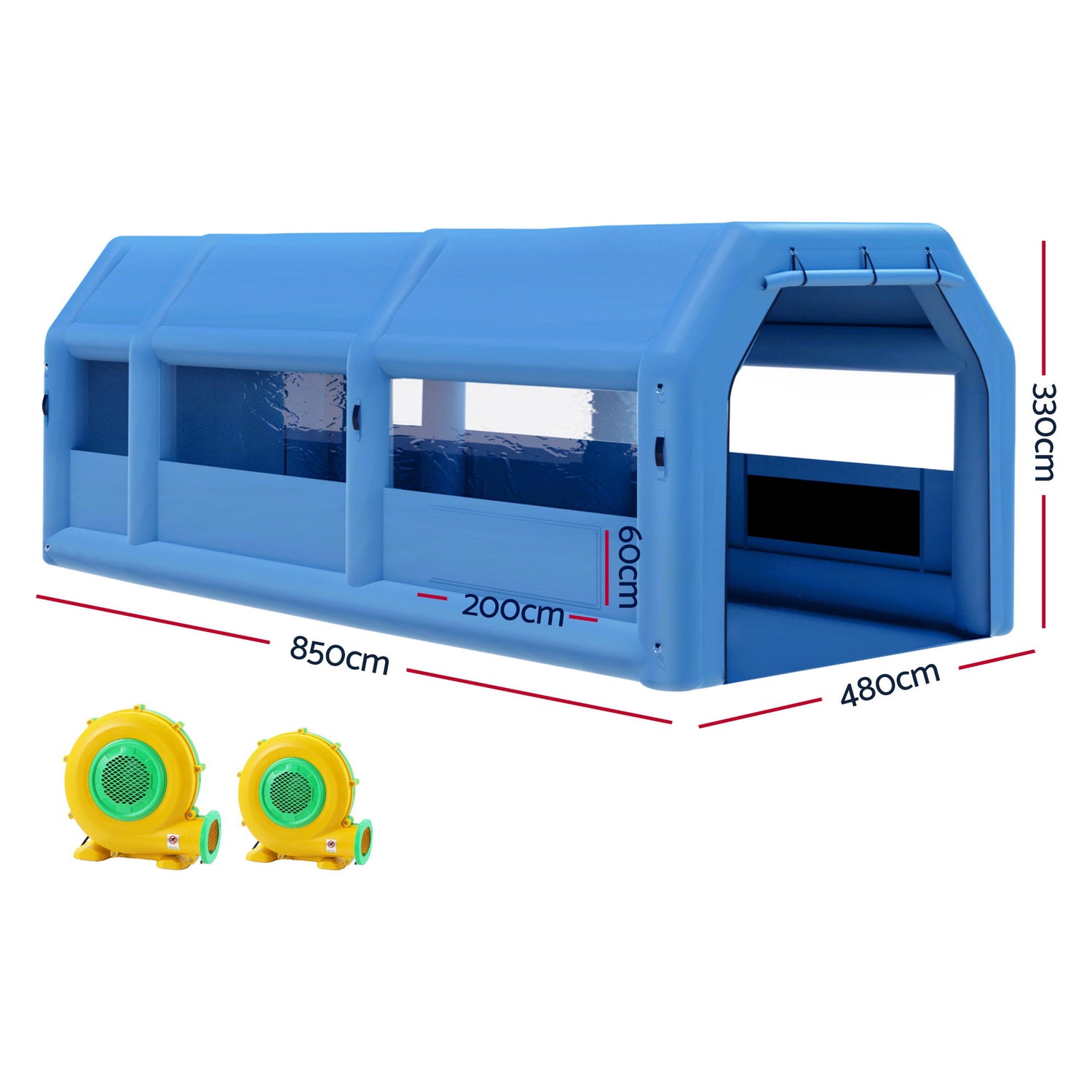 GIANTZ Inflatable Spray Booth Car Paint Tent 8.5x4.8m 2 Blowers Filter Mobile Garage Workstation-Auto Accessories > Auto Accessories Others > Automotive Repair &amp; Speciality Tools-PEROZ Accessories