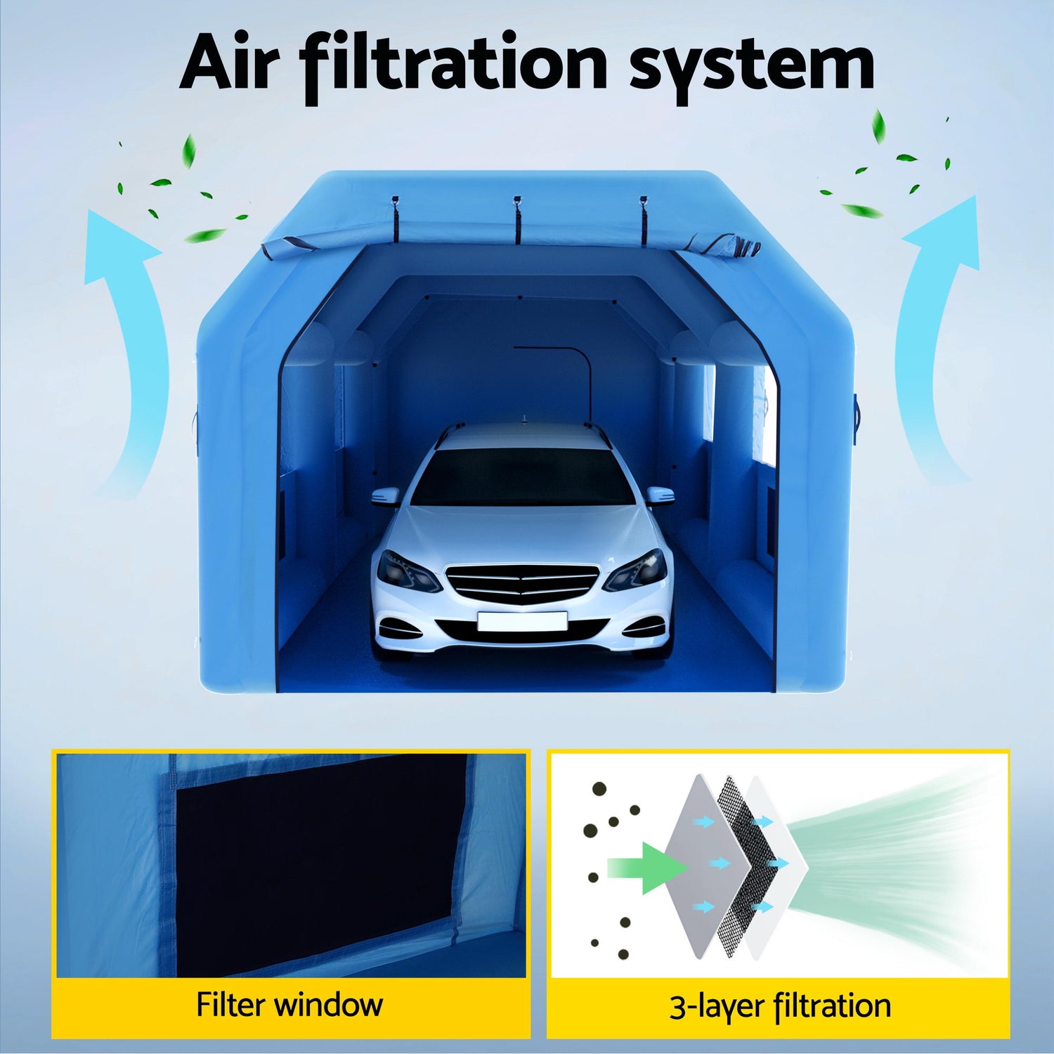 GIANTZ Inflatable Spray Booth Car Paint Tent 8.5x4.8m 2 Blowers Filter Mobile Garage Workstation-Auto Accessories > Auto Accessories Others > Automotive Repair &amp; Speciality Tools-PEROZ Accessories