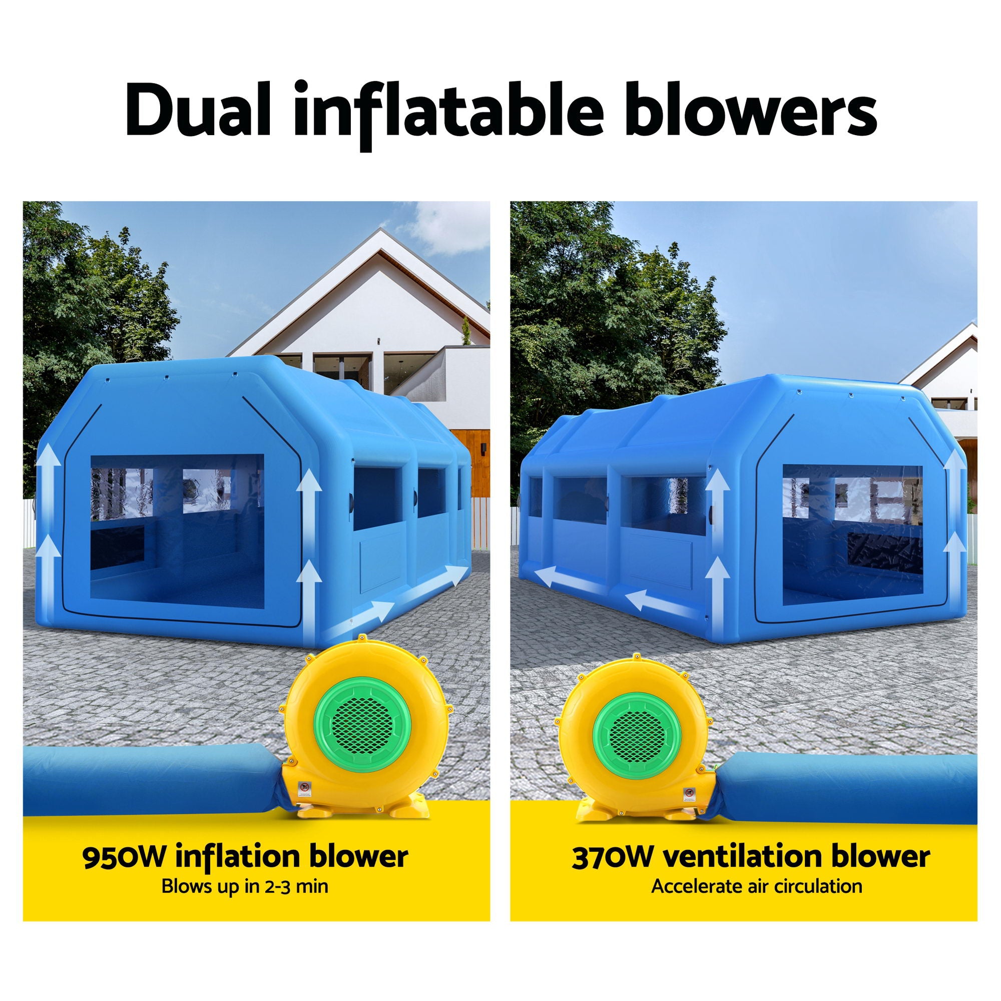 GIANTZ Inflatable Spray Booth Car Paint Tent 8.5x4.8m 2 Blowers Filter Mobile Garage Workstation-Auto Accessories > Auto Accessories Others > Automotive Repair &amp; Speciality Tools-PEROZ Accessories