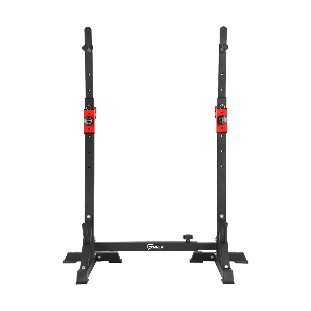 Finex Squat Rack Adjustable Barbell Rack Weight Bench Press Barbell Bar Stand-Squat Rack-PEROZ Accessories