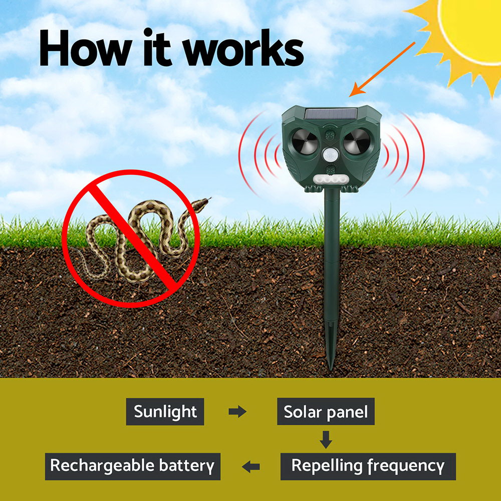 Gardeon Snake Repeller Ultrasonic Battery USB Powered-Electronics &gt; Battery Chargers &amp; Power &gt; Batteries-PEROZ Accessories
