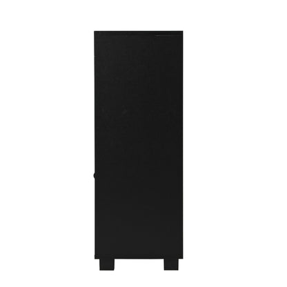 Oikiture Shoes Storage Cabinet 2 Doors Black Set of 2-Shoe Storage Cabinet-PEROZ Accessories