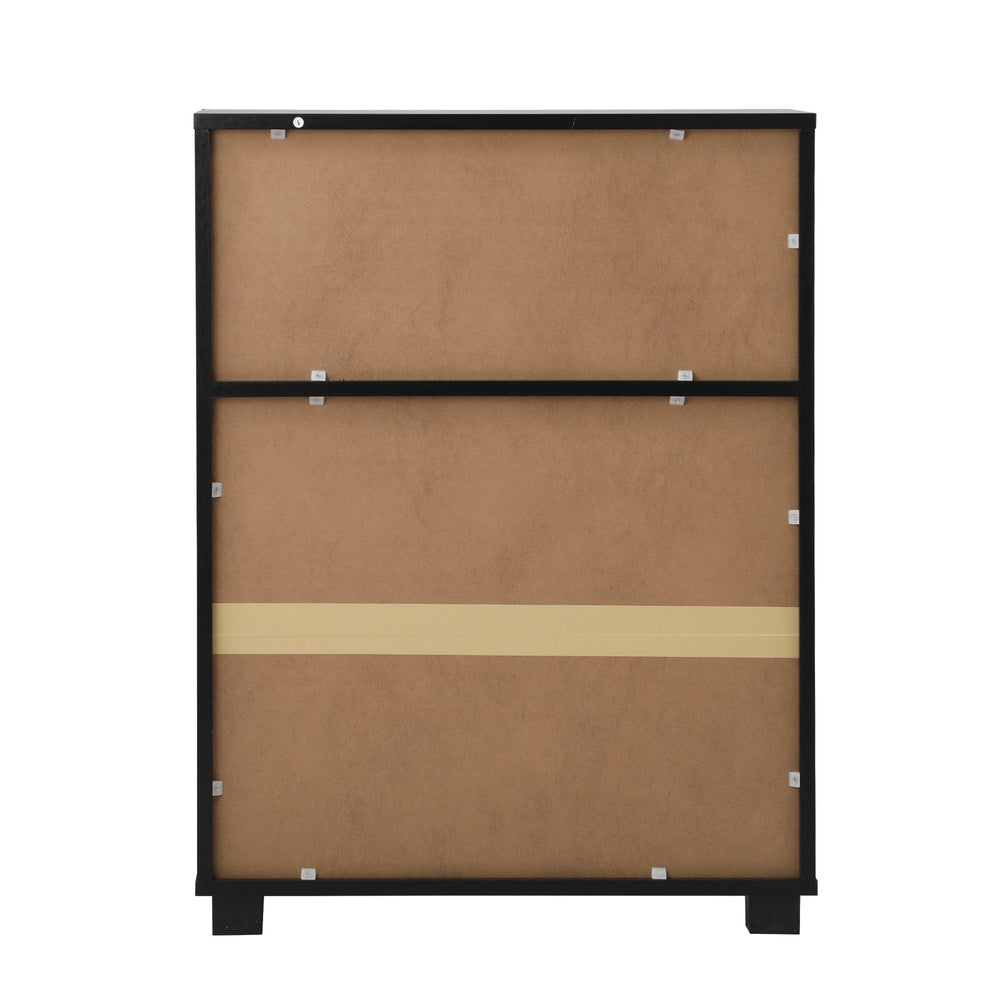 Oikiture Shoes Storage Cabinet 2 Doors Black Set of 2-Shoe Storage Cabinet-PEROZ Accessories