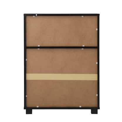 Oikiture Shoes Storage Cabinet 2 Doors Black Set of 2-Shoe Storage Cabinet-PEROZ Accessories