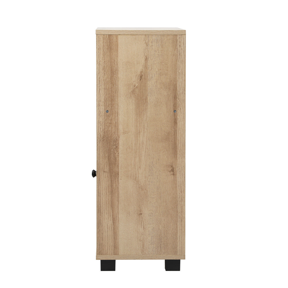 Oikiture Shoes Storage Cabinet 2 Doors Brown Set of 2-Shoe Storage Cabinet-PEROZ Accessories