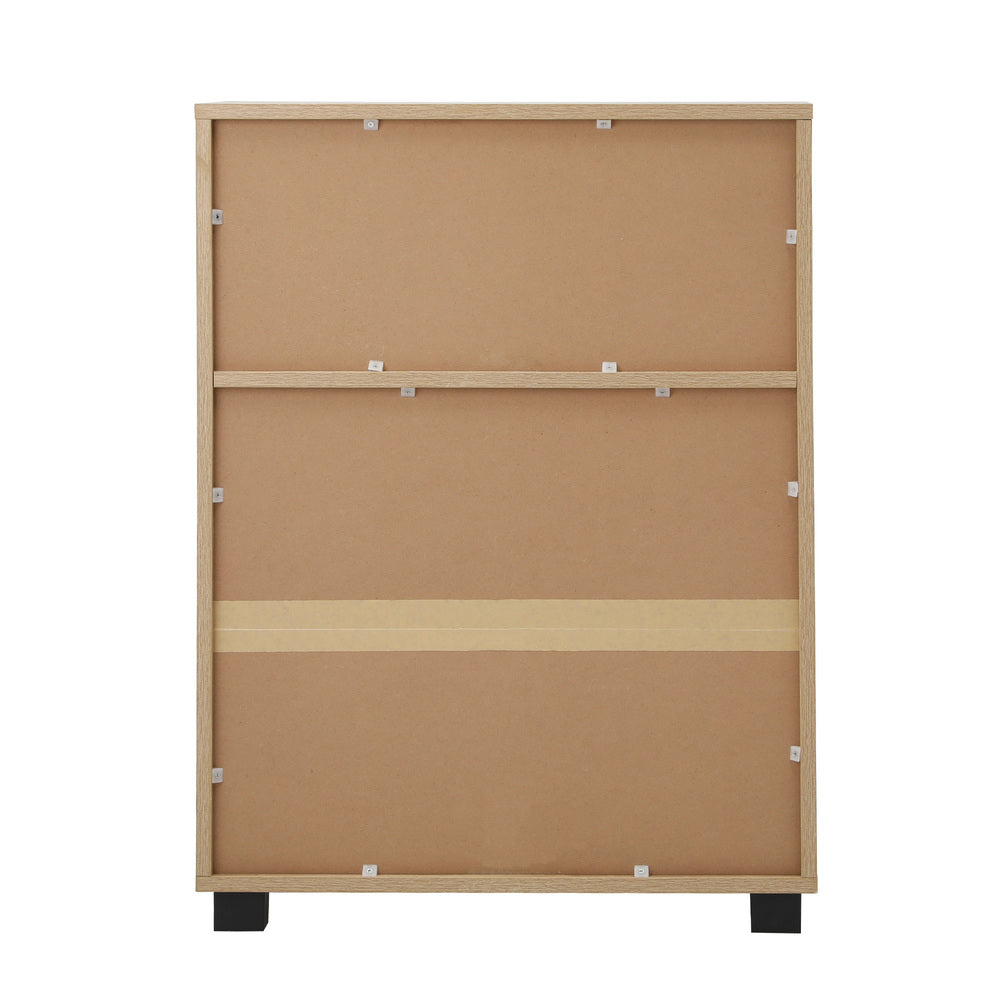 Oikiture Shoes Storage Cabinet 2 Doors Brown Set of 2-Shoe Storage Cabinet-PEROZ Accessories
