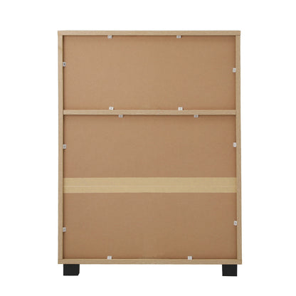 Oikiture Shoes Storage Cabinet 2 Doors Brown Set of 2-Shoe Storage Cabinet-PEROZ Accessories