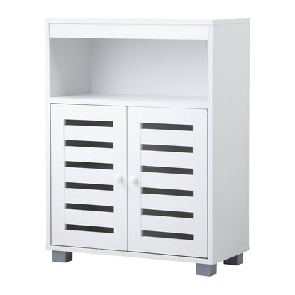 Oikiture Shoes Storage Cabinet Organiser Shelf 2 Doors White-Shoe Storage Cabinet-PEROZ Accessories